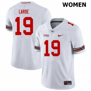 NCAA Ohio State Buckeyes Women's #19 Jagger LaRoe White Nike Football College Jersey XYP8545WI